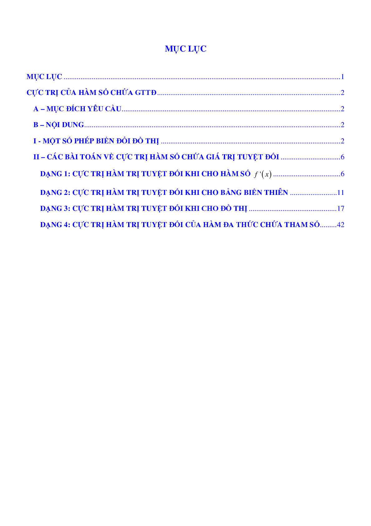 116 câu Trắc nghiệm Vận dụng - Vận dụng cao cực trị hàm chứa dấu giá trị tuyệt đối 2023 (trang 2)