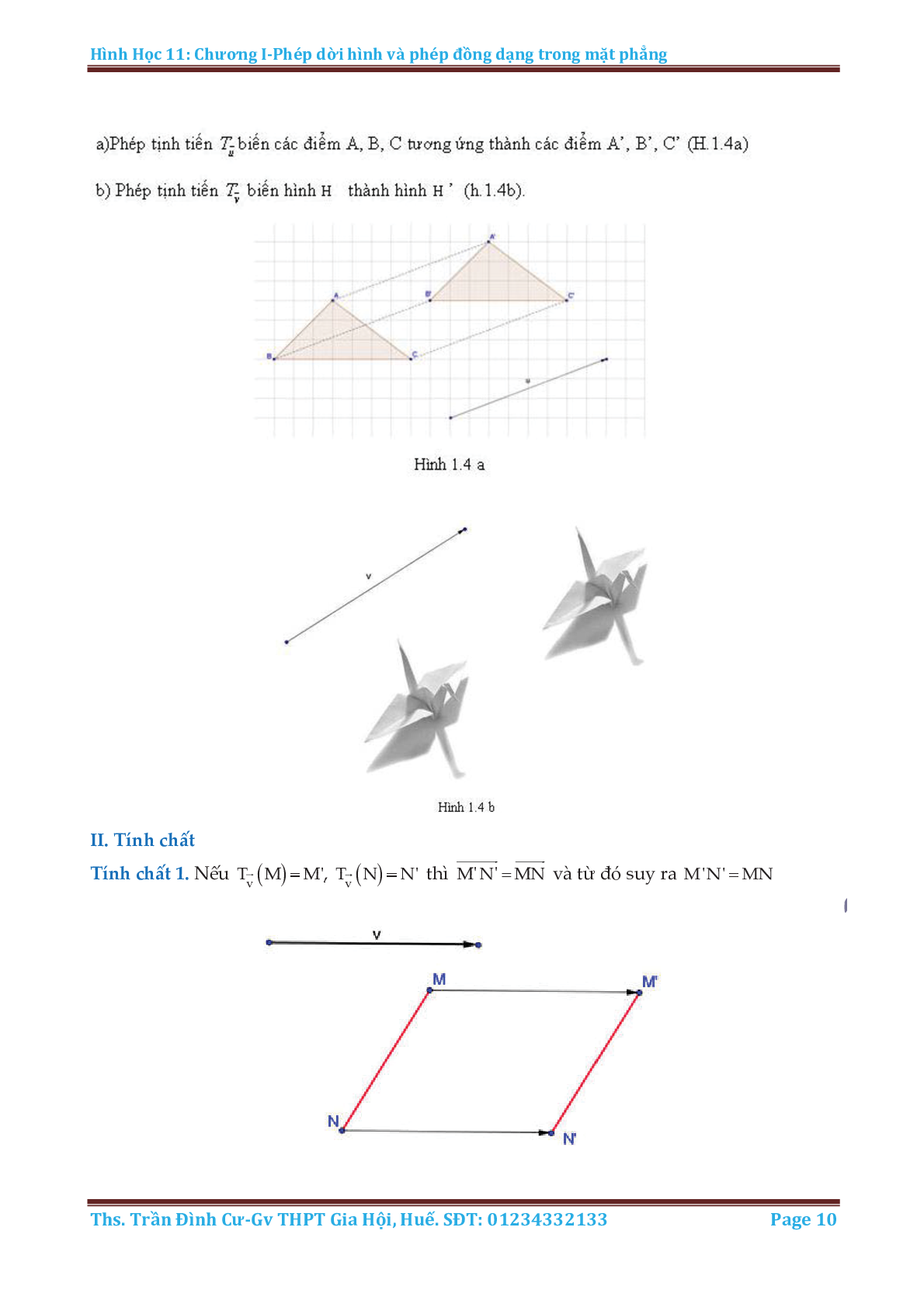 Phương pháp giải các dạng toán phép dời hình và phép đồng dạng trong mặt phẳng (trang 10)