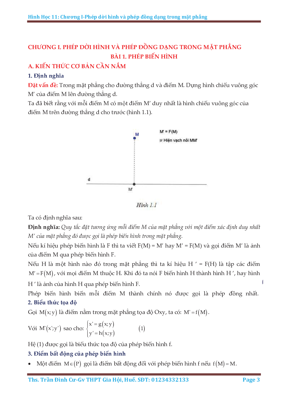 Phương pháp giải các dạng toán phép dời hình và phép đồng dạng trong mặt phẳng (trang 3)