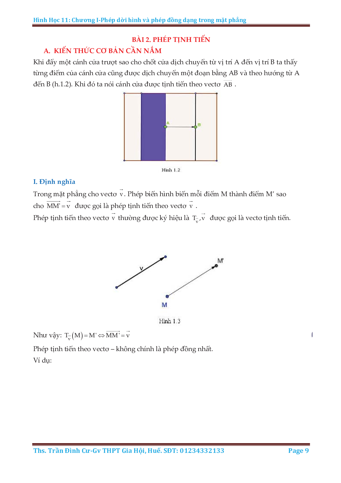 Phương pháp giải các dạng toán phép dời hình và phép đồng dạng trong mặt phẳng (trang 9)