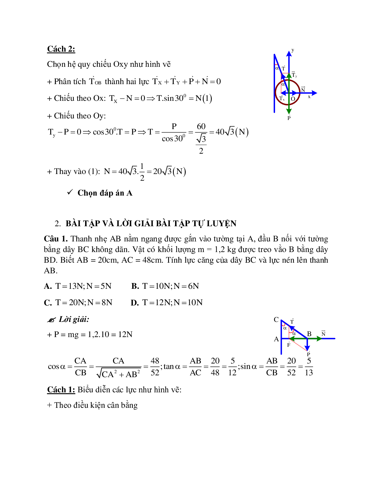 Bài tập về tổng hợp hai lực và ba lực không song song chọn lọc (trang 4)