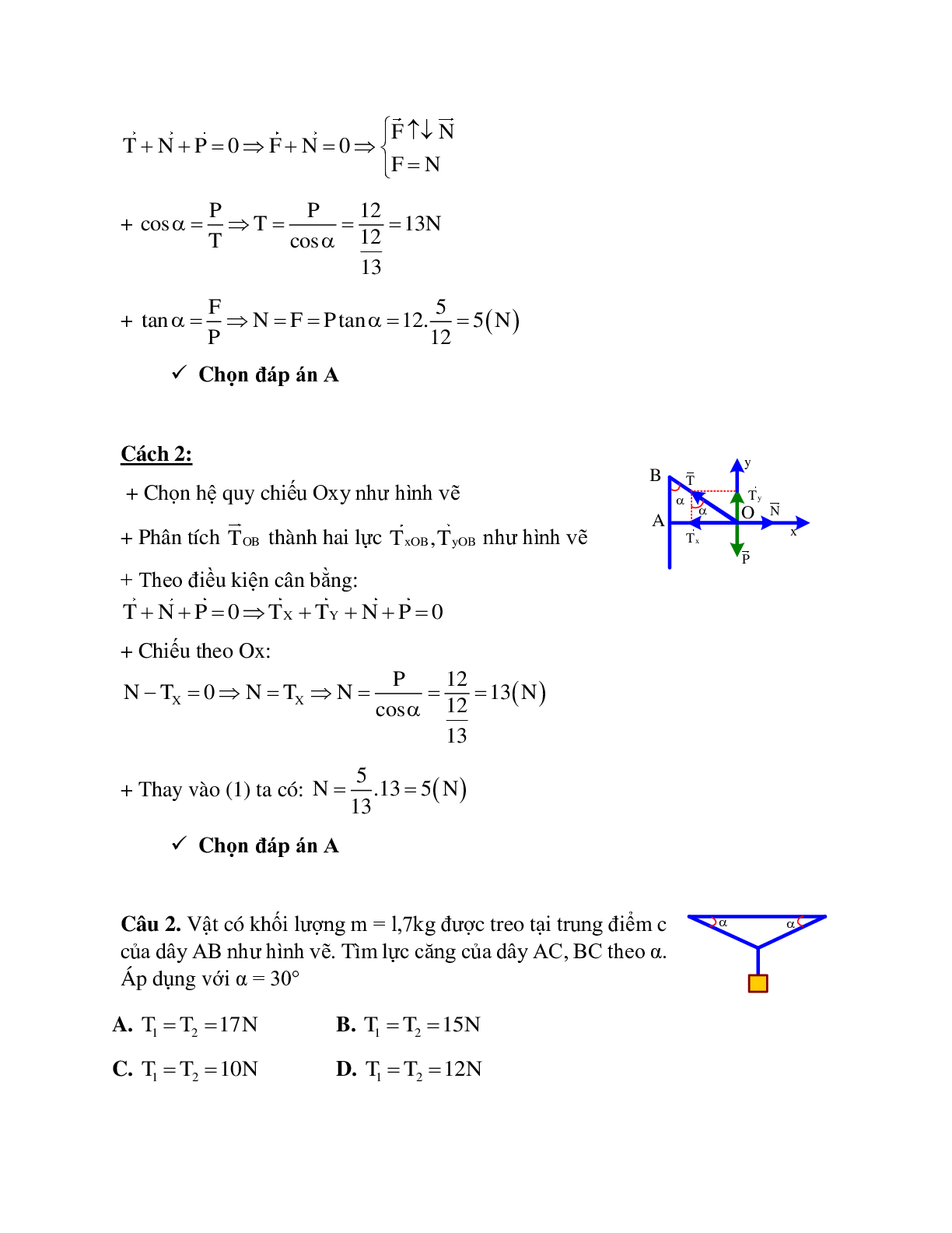 Bài tập về tổng hợp hai lực và ba lực không song song chọn lọc (trang 5)