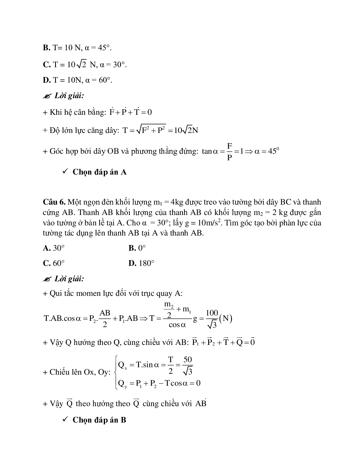 Bài tập về tổng hợp hai lực và ba lực không song song chọn lọc (trang 8)