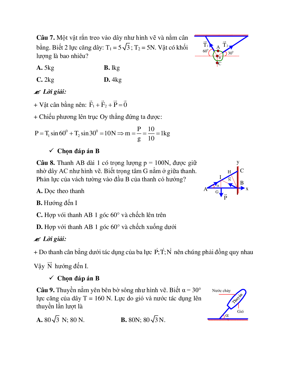 Bài tập về tổng hợp hai lực và ba lực không song song chọn lọc (trang 9)