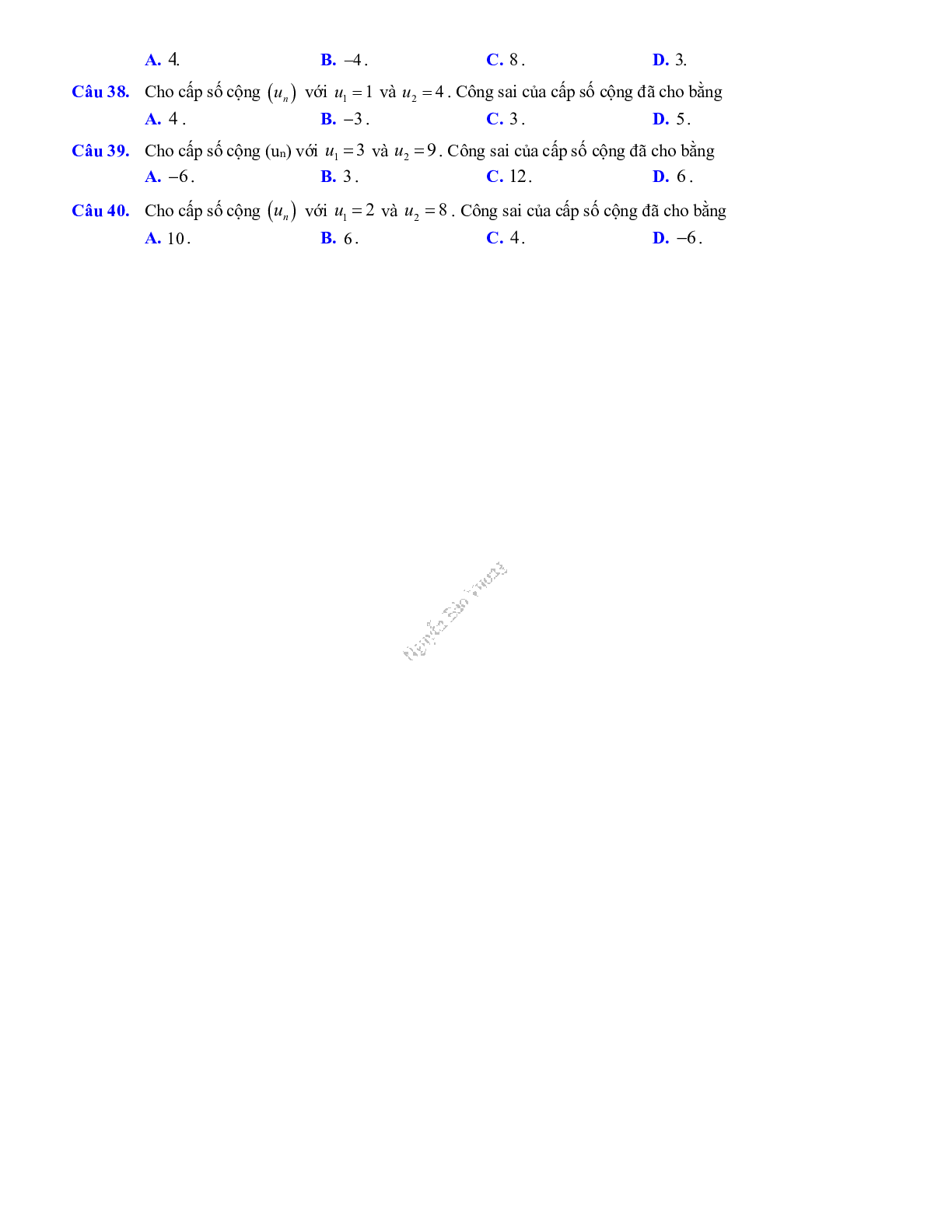 Phương pháp giải về Phép đếm, cấp số cộng và cấp số nhân 2023 (lý thuyết và bài tập) (trang 6)