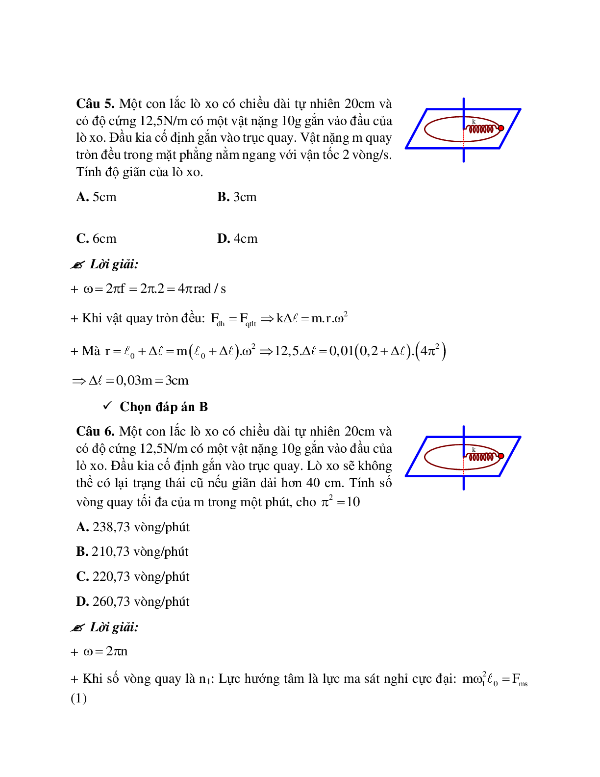Bài tập áp dụng lực hướng tâm và lực quán tính ly tâm có lời giải (trang 5)