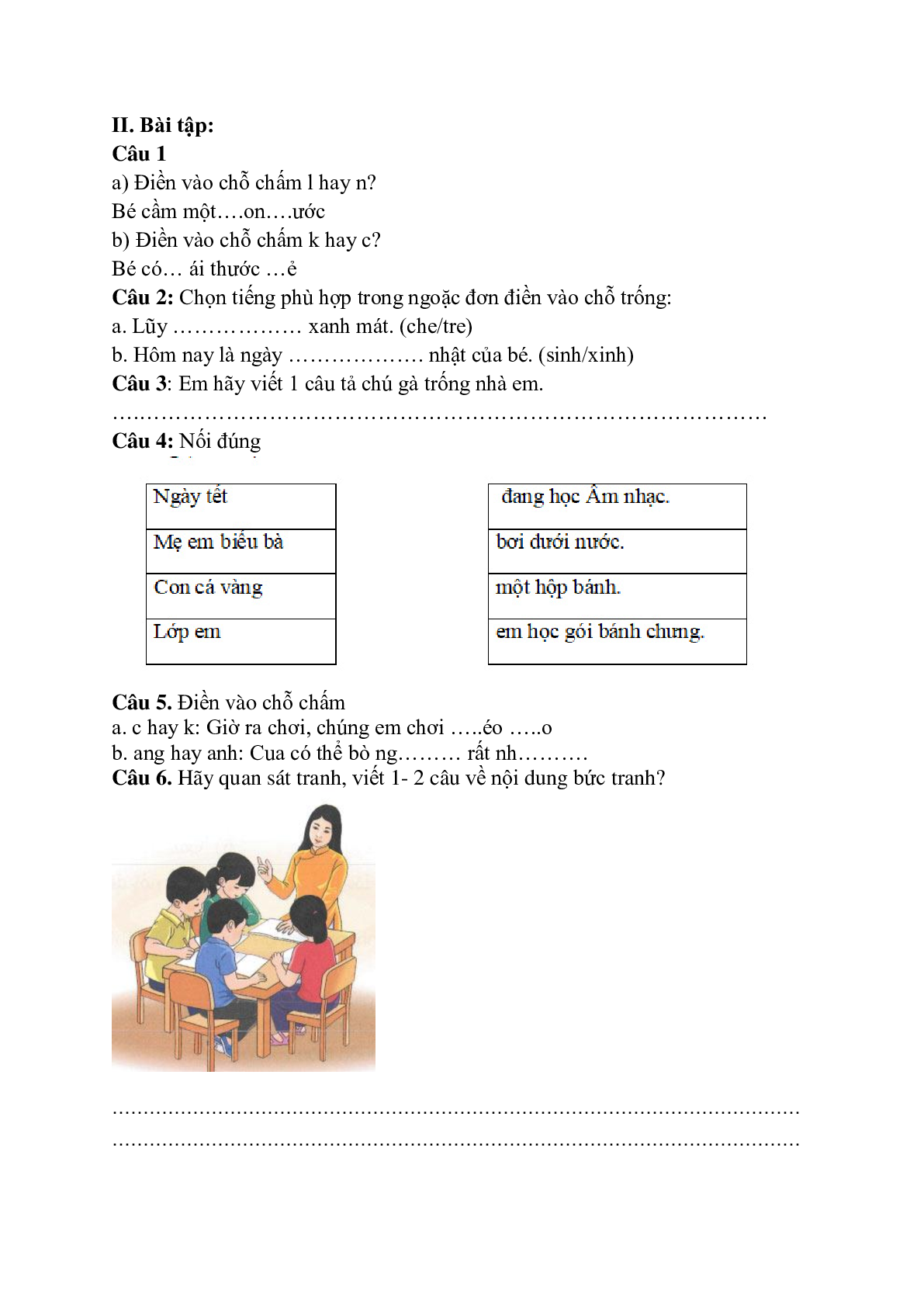 Đề ôn tập Tiếng Việt lớp 1 cuối kì 2 - đề 1 (trang 5)