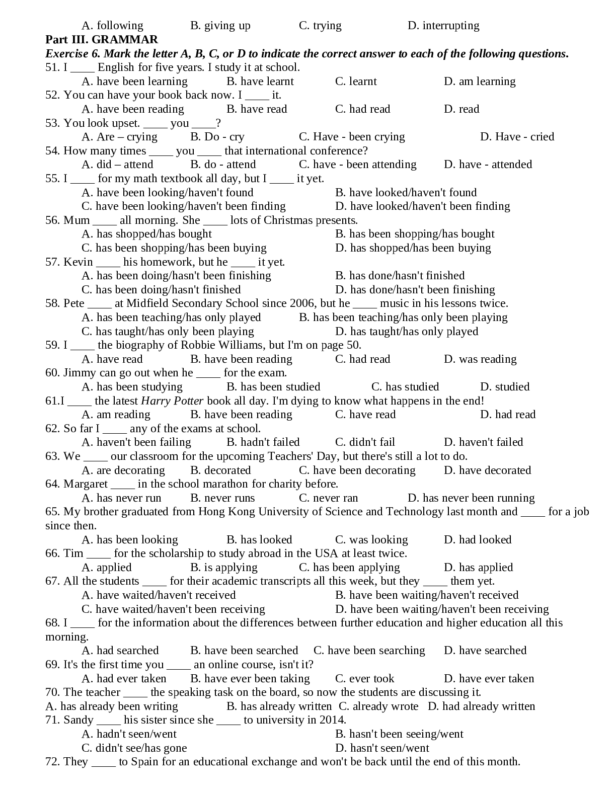 140 câu trắc nghiệm Tiếng Anh 11 Unit 7: Further Education chọn lọc (trang 3)