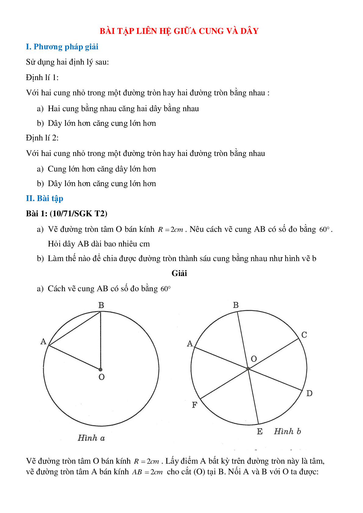 Các dạng bài tập điển hình Liên hệ giữa cung và dây có lời giải (trang 1)