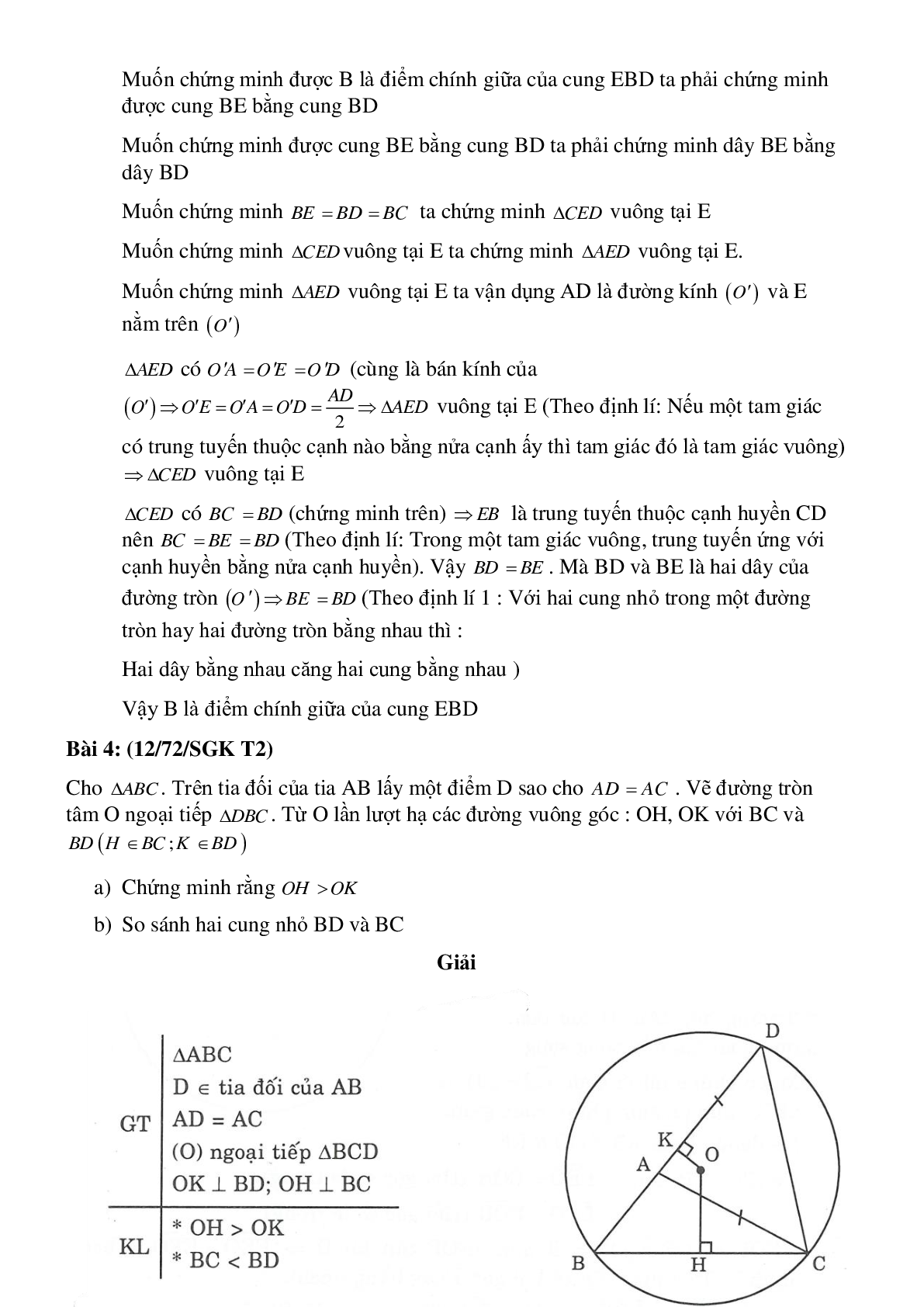 Các dạng bài tập điển hình Liên hệ giữa cung và dây có lời giải (trang 4)