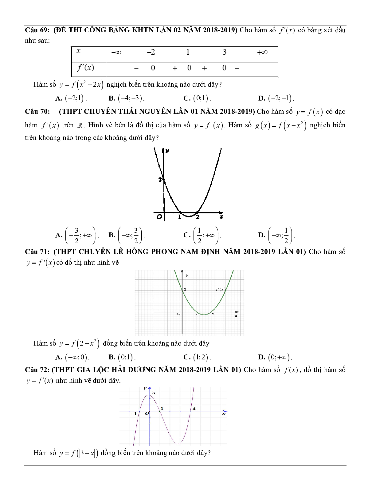 Các dạng toán về tính đơn điệu của hàm số thường gặp trong kỳ thi THPT Quốc gia (trang 10)