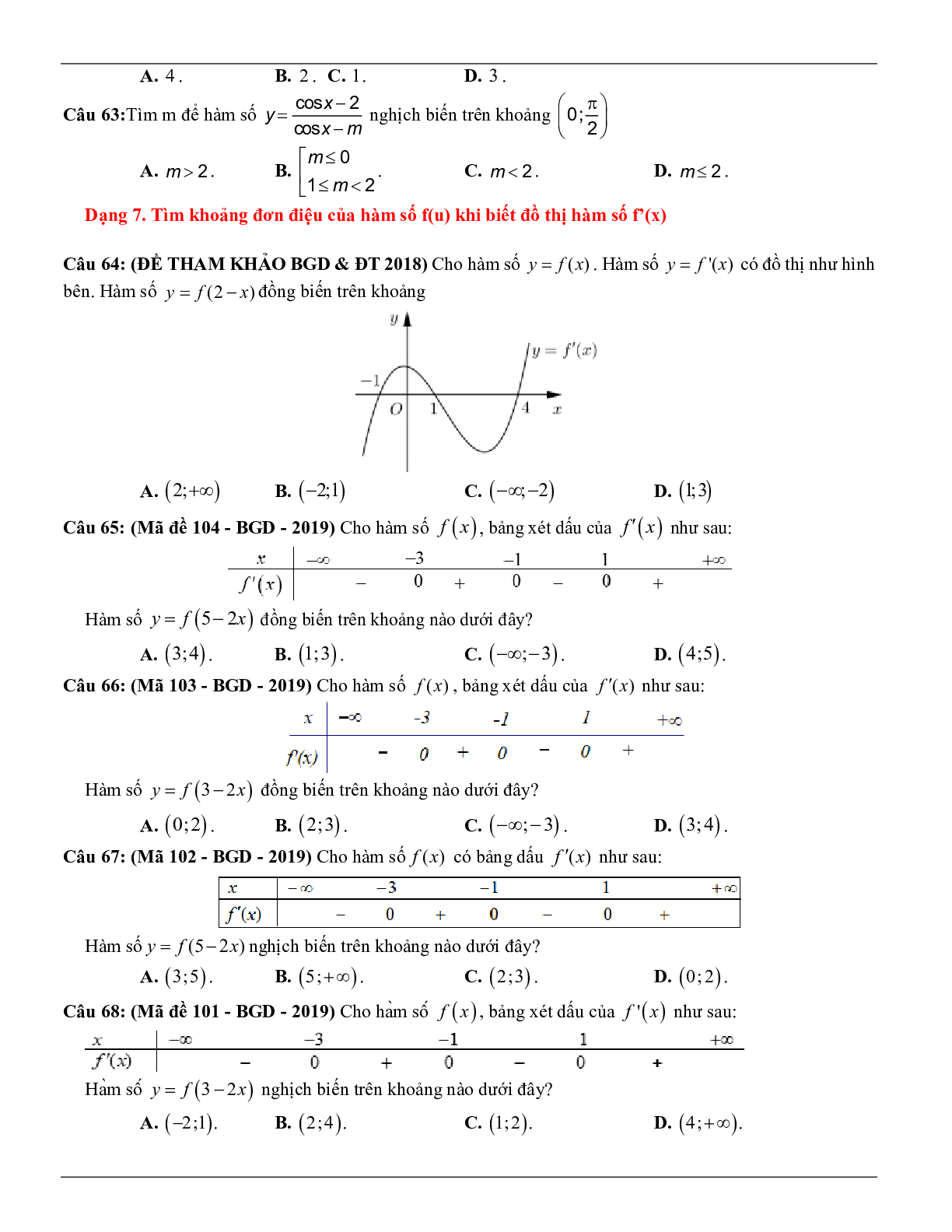 Các dạng toán về tính đơn điệu của hàm số thường gặp trong kỳ thi THPT Quốc gia (trang 9)