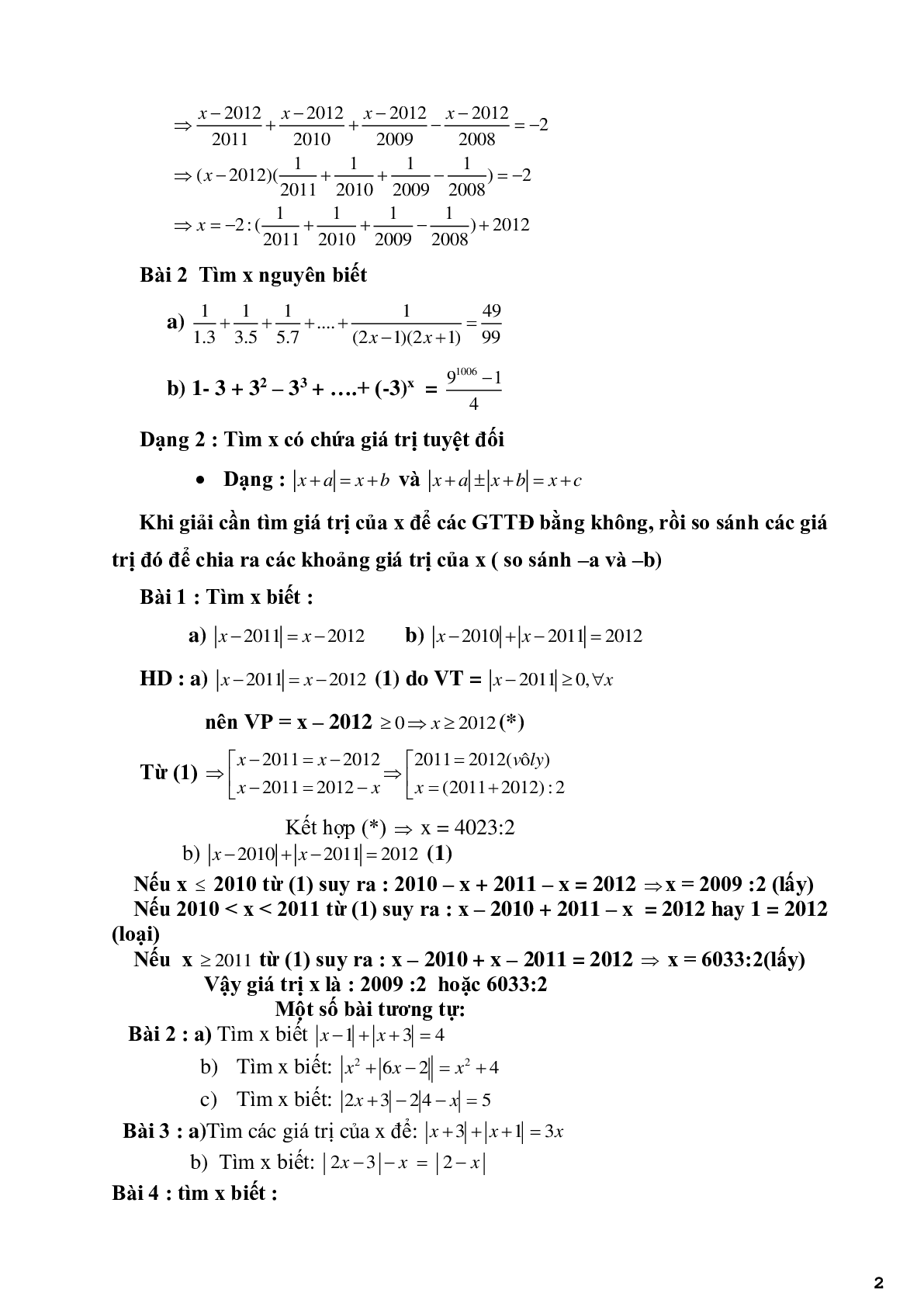 Chuyên đề 3 - Vận dụng tính chất phép toán để tìm x, y - có đáp án (trang 2)