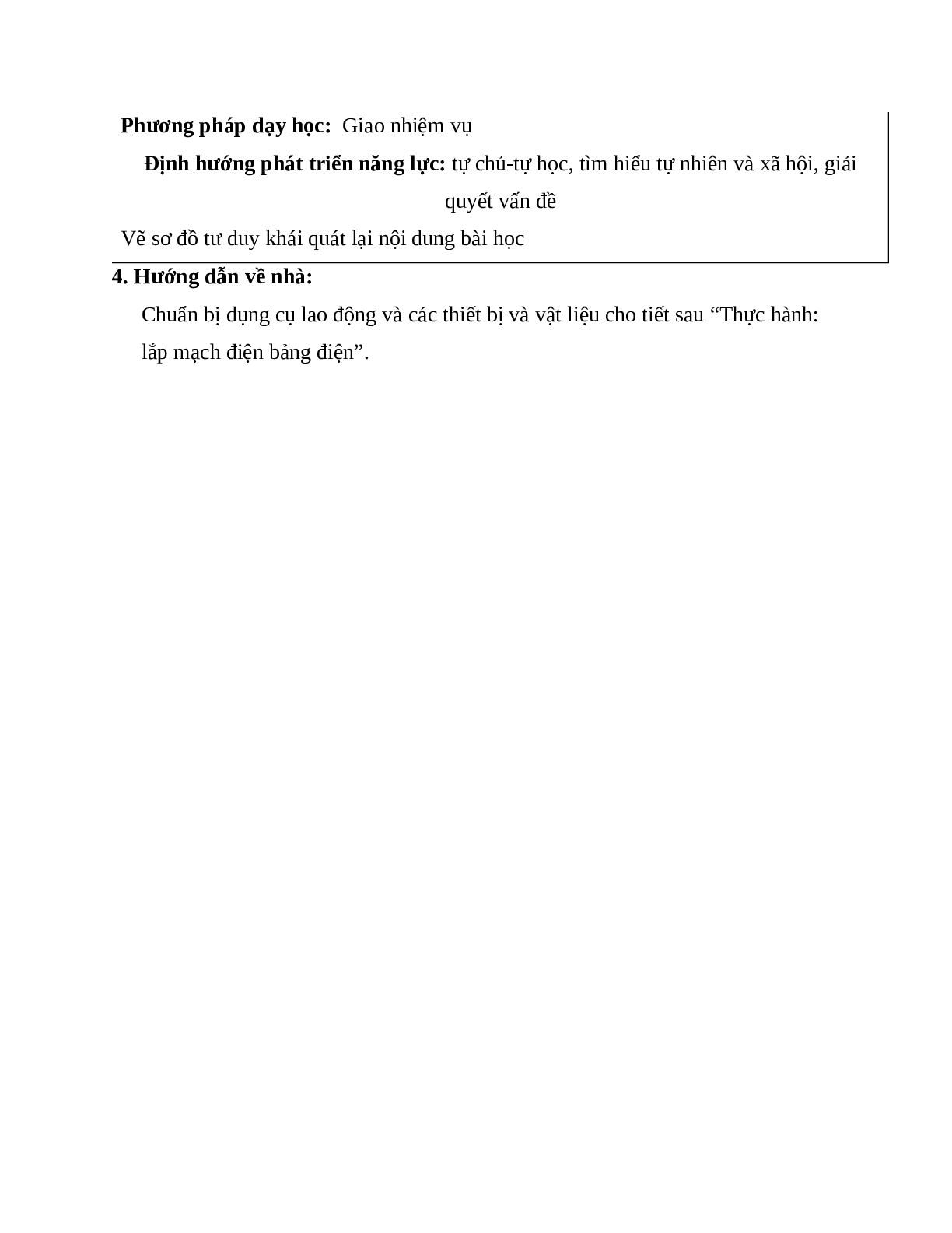 GIÁO ÁN CÔNG NGHỆ 9 BÀI 6: THỰC HÀNH LẮP MẠCH ĐIỆN BẢNG ĐIỆN (T1) MỚI NHẤT - CV5512 (trang 6)