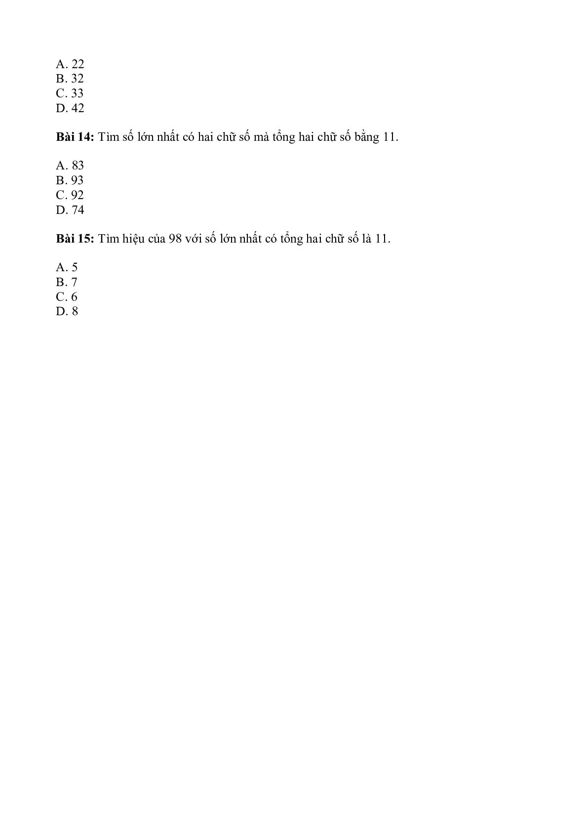 Bài tập toán phép cộng có nhớ môn Toán lớp 2 (trang 3)