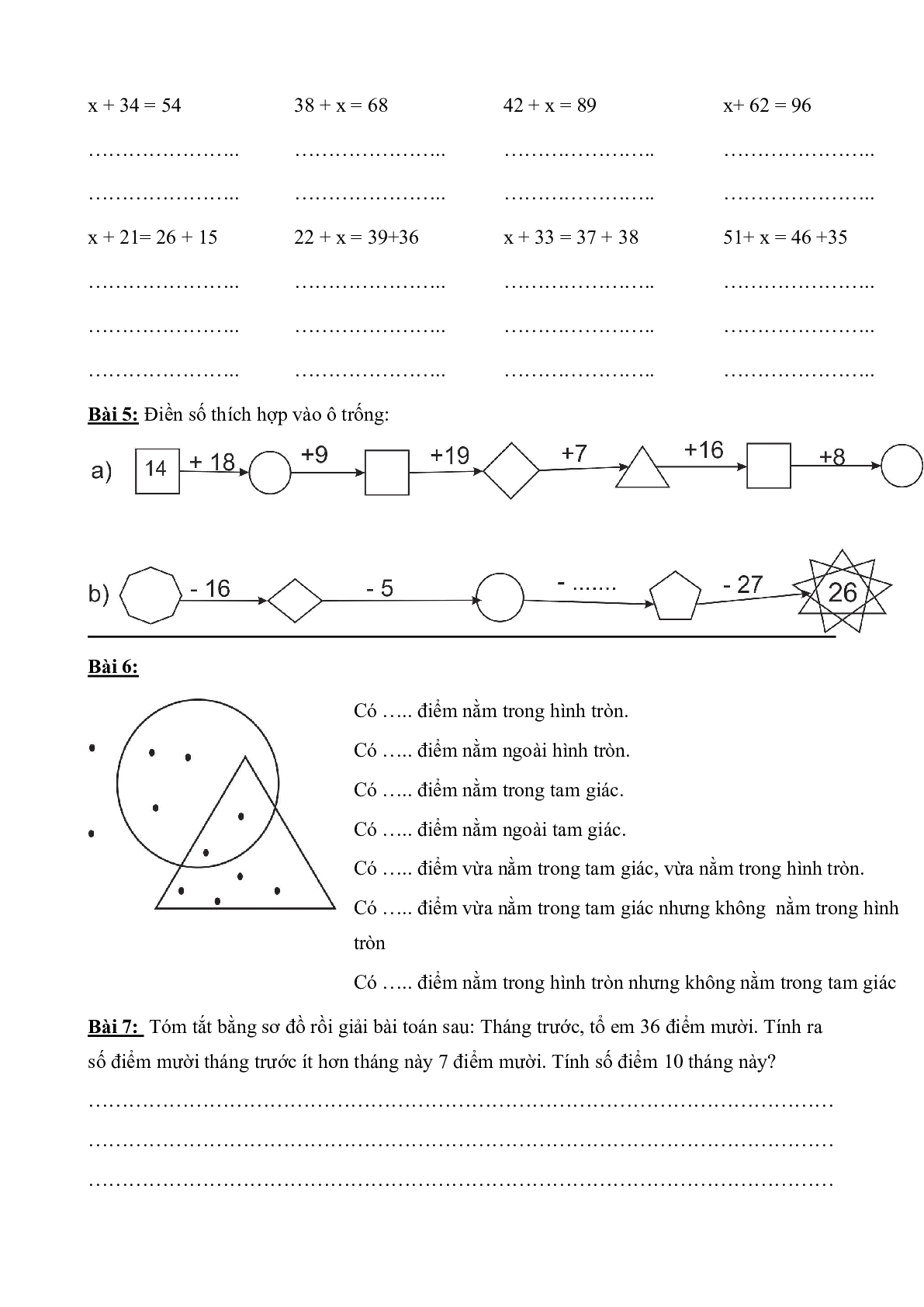 Bài tập toán phép cộng có nhớ môn Toán lớp 2 (trang 5)