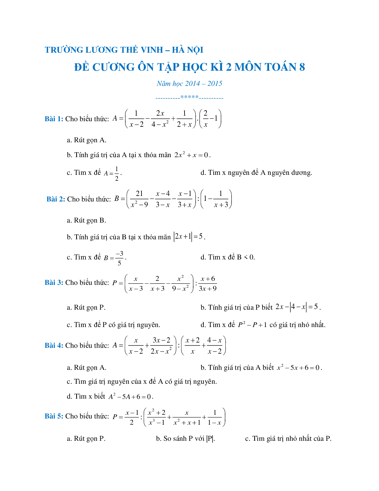 Đề cương học kì 2 môn toán lớp 9 (trang 1)
