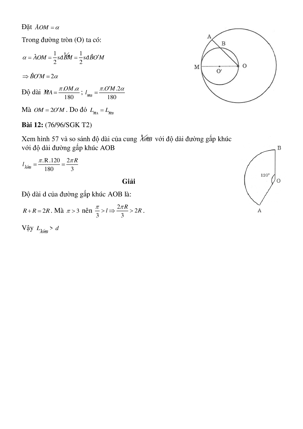 50 Bài tập Độ dài đường tròn, cung tròn (có đáp án)- Toán 9 (trang 6)
