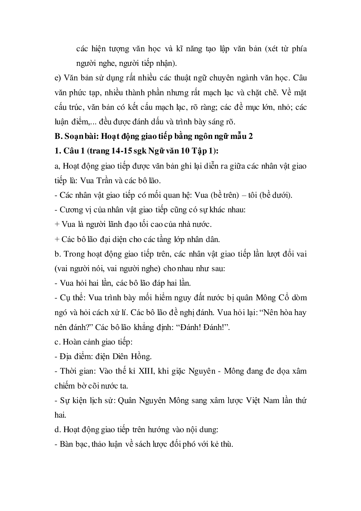 Soạn bài Hoạt động giao tiếp bằng ngôn ngữ - ngắn nhất Soạn văn 10 (trang 4)