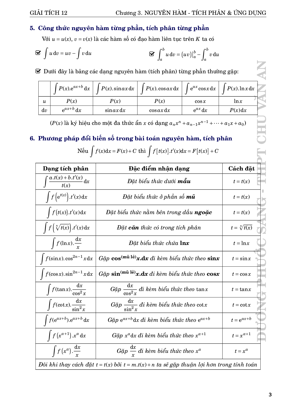 Nguyên hàm tích phân và ứng dụng - Dương Phước Sang (trang 3)