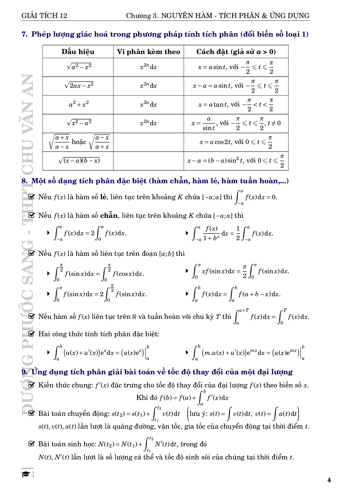 Nguyên hàm tích phân và ứng dụng - Dương Phước Sang (trang 4)