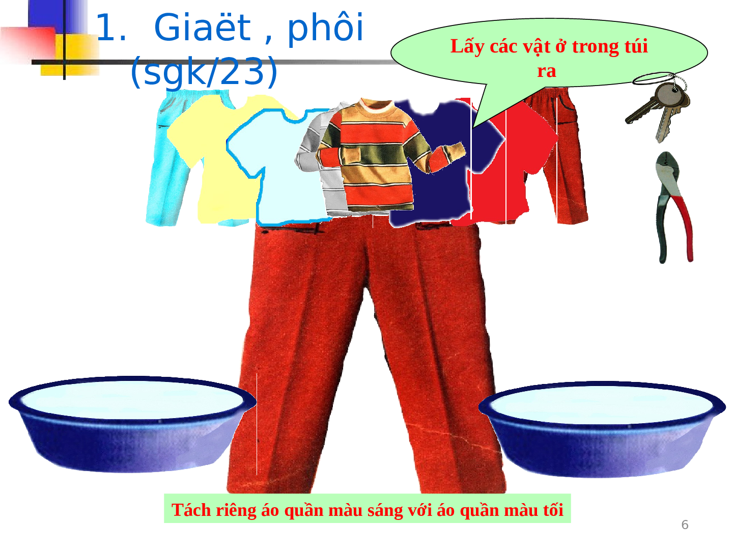 Bài giảng Công nghệ 6 tiết 07: Sử dụng và bảo quản trang phục (trang 6)