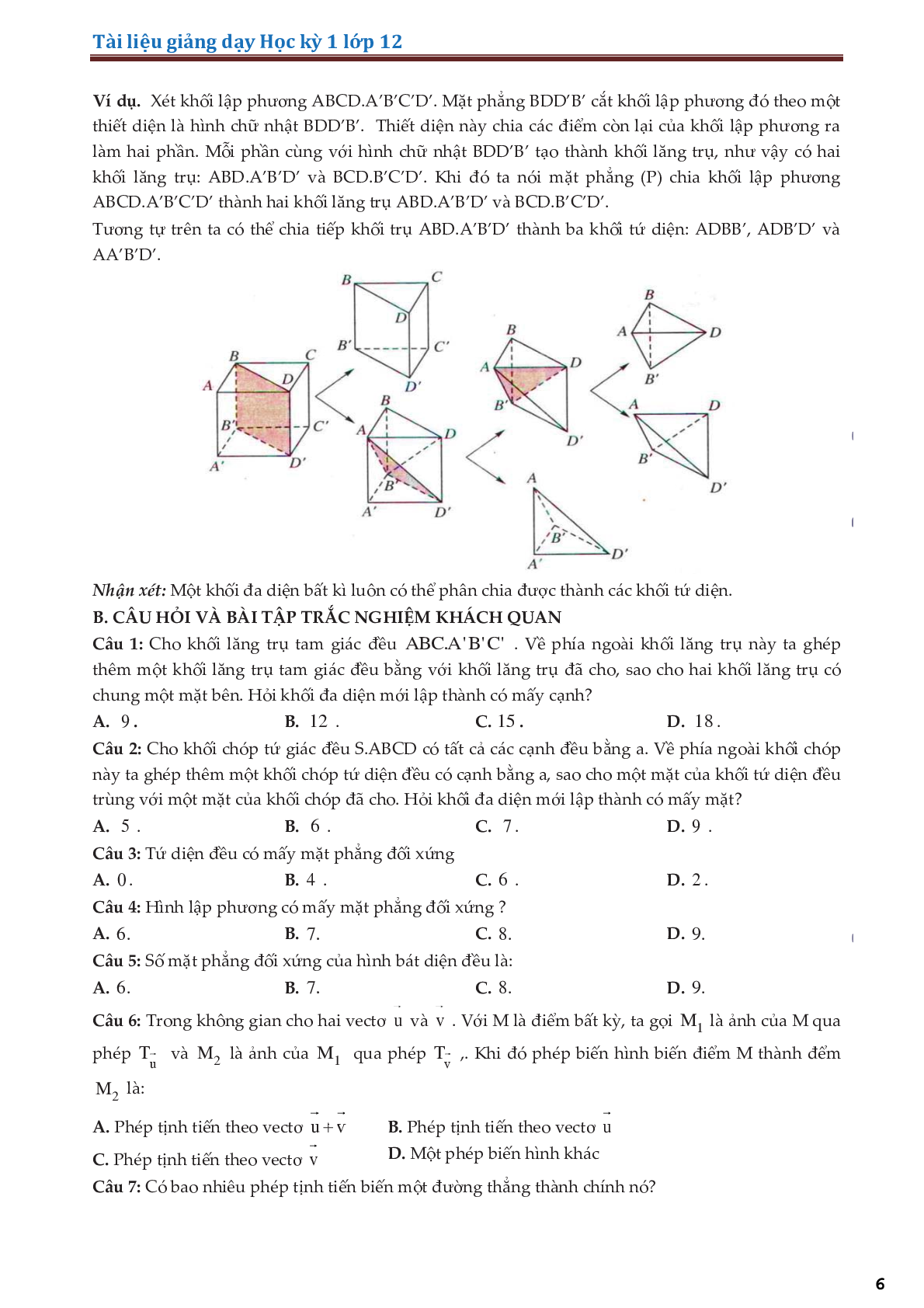 Lý thuyết và bài tập về khối đa diện mặt nón - mặt trụ - mặt cầu (trang 6)