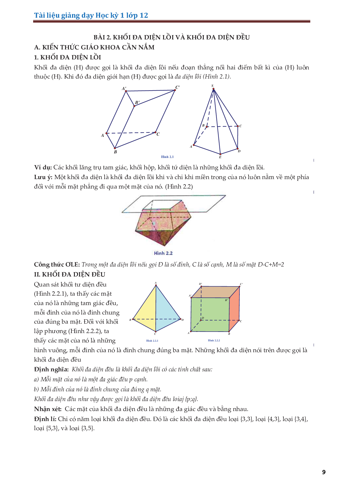 Lý thuyết và bài tập về khối đa diện mặt nón - mặt trụ - mặt cầu (trang 9)