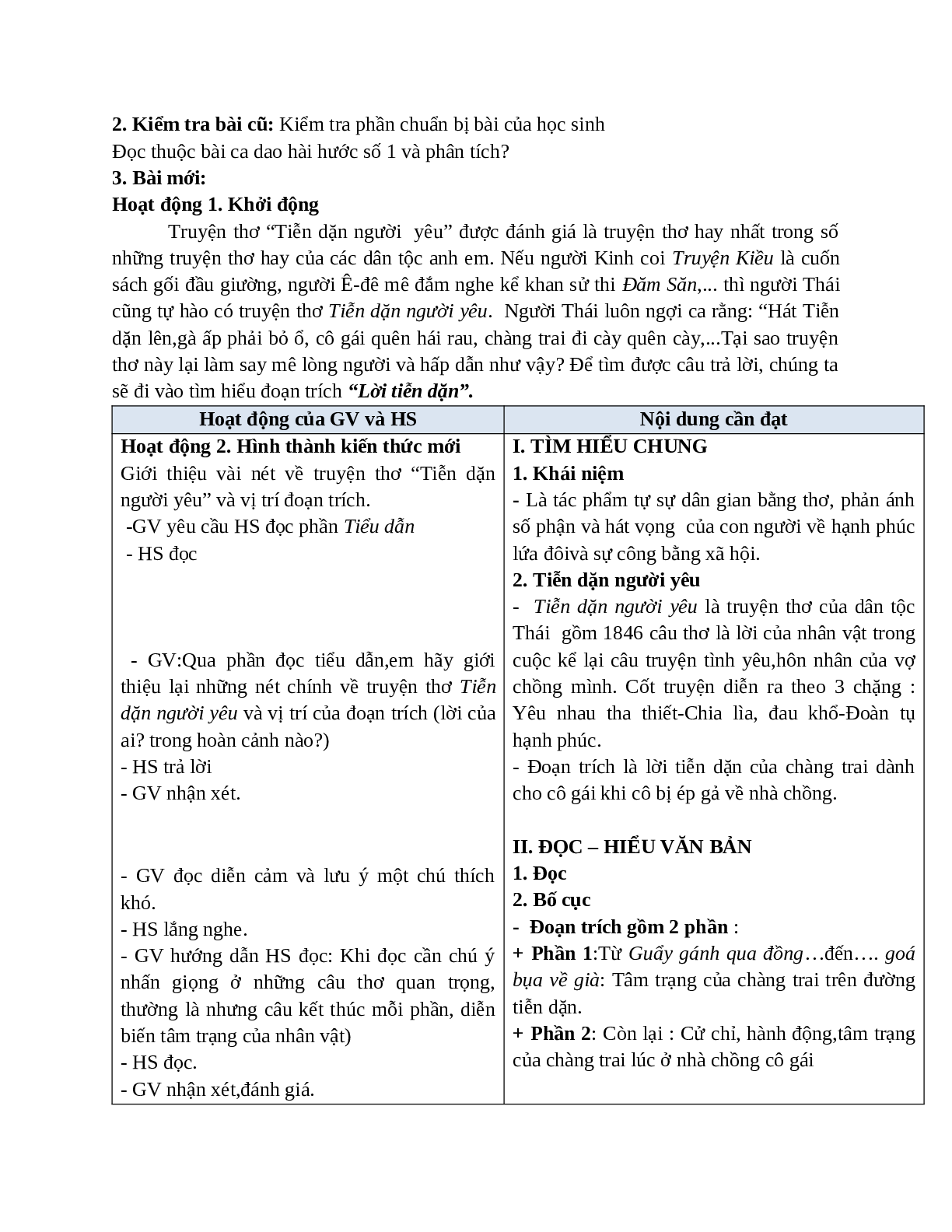 Giáo án Ngữ văn 10 tập 1 bài Lời tiễn dặn mới nhất (trang 2)