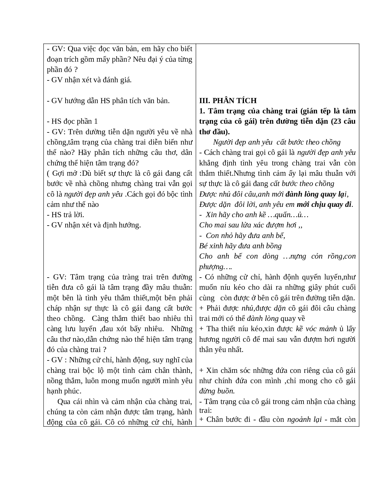 Giáo án Ngữ văn 10 tập 1 bài Lời tiễn dặn mới nhất (trang 3)