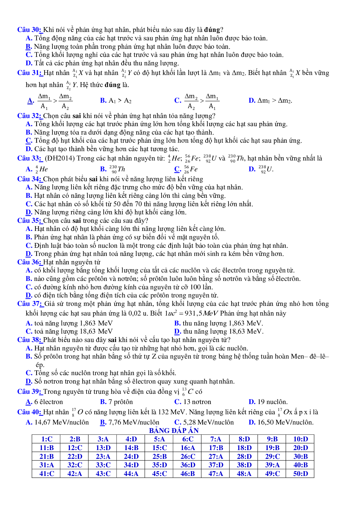 Chuyên đề: Hạt nhân nguyên tử, sự phóng xạ môn Vật Lý lớp 12 (trang 6)