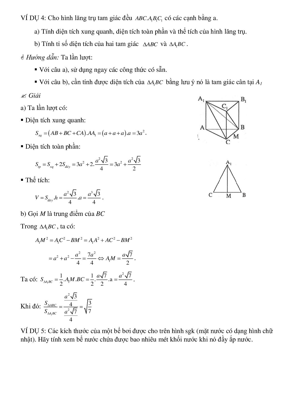50 Bài tập Diện tích xung quanh của hình lăng trụ đứng (có đáp án)- Toán 8 (trang 4)