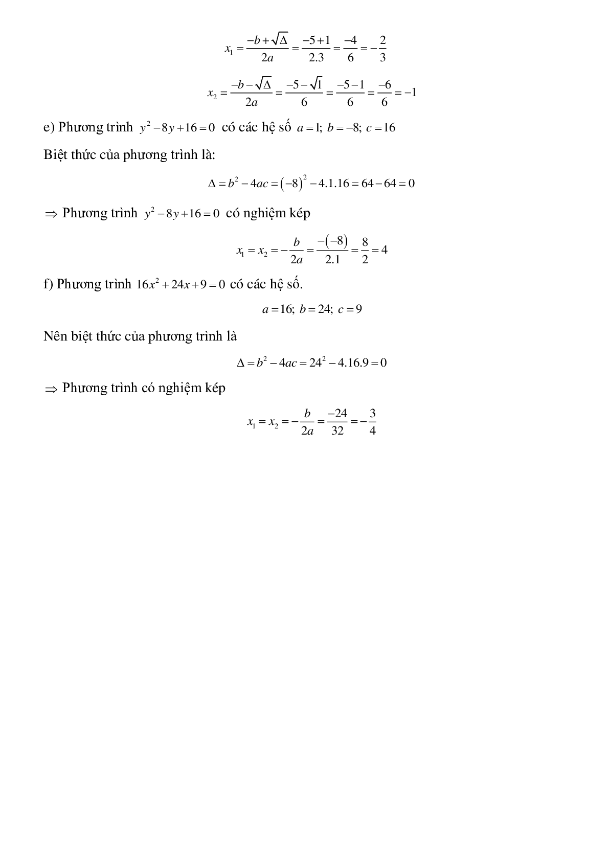 50 Bài tập Công thức nghiệm của phương tình bậc hai (có đáp án)- Toán 9 (trang 4)