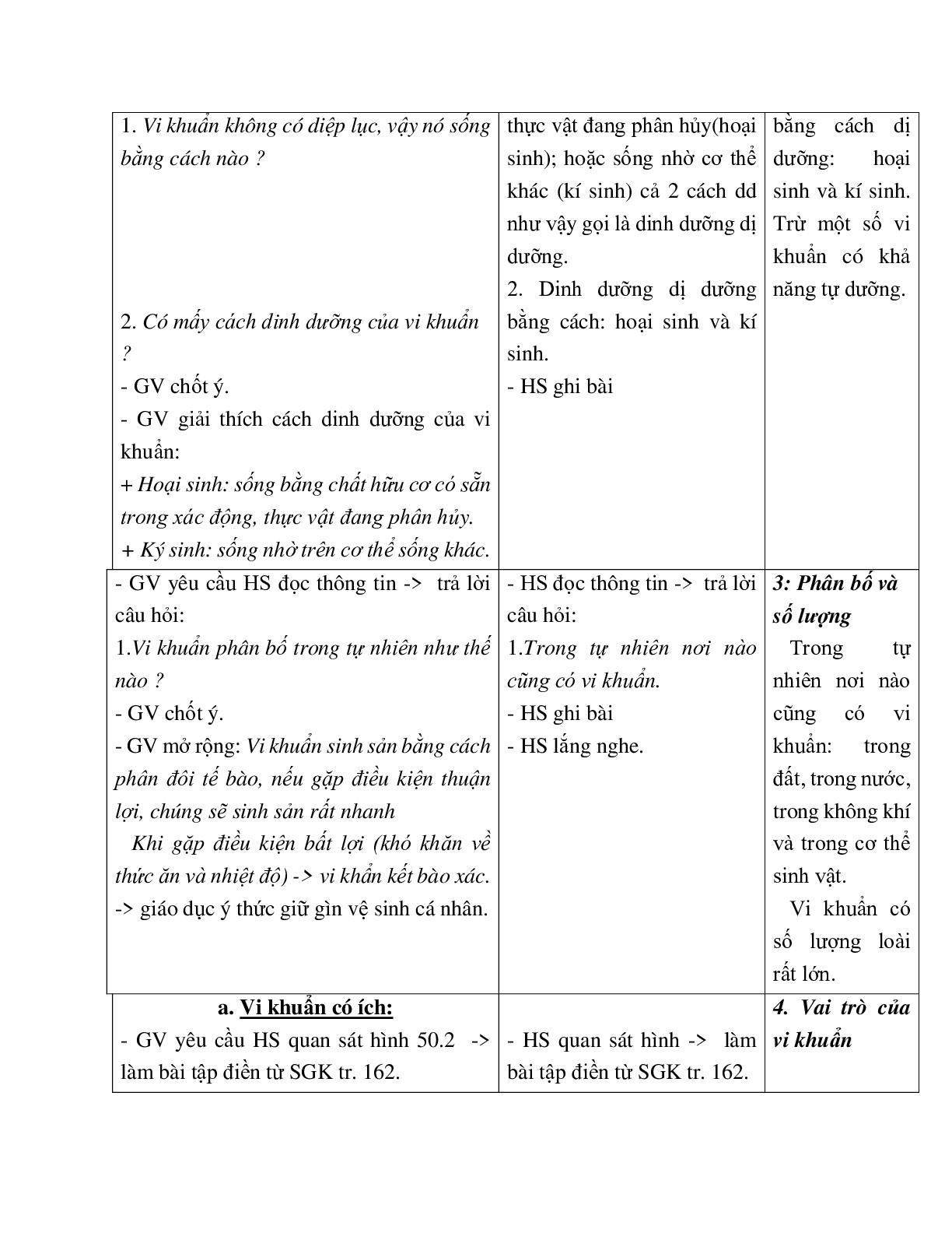 Giáo án Sinh học 6 Bài 50: Vi khuẩn mới nhất - CV5555 (trang 4)