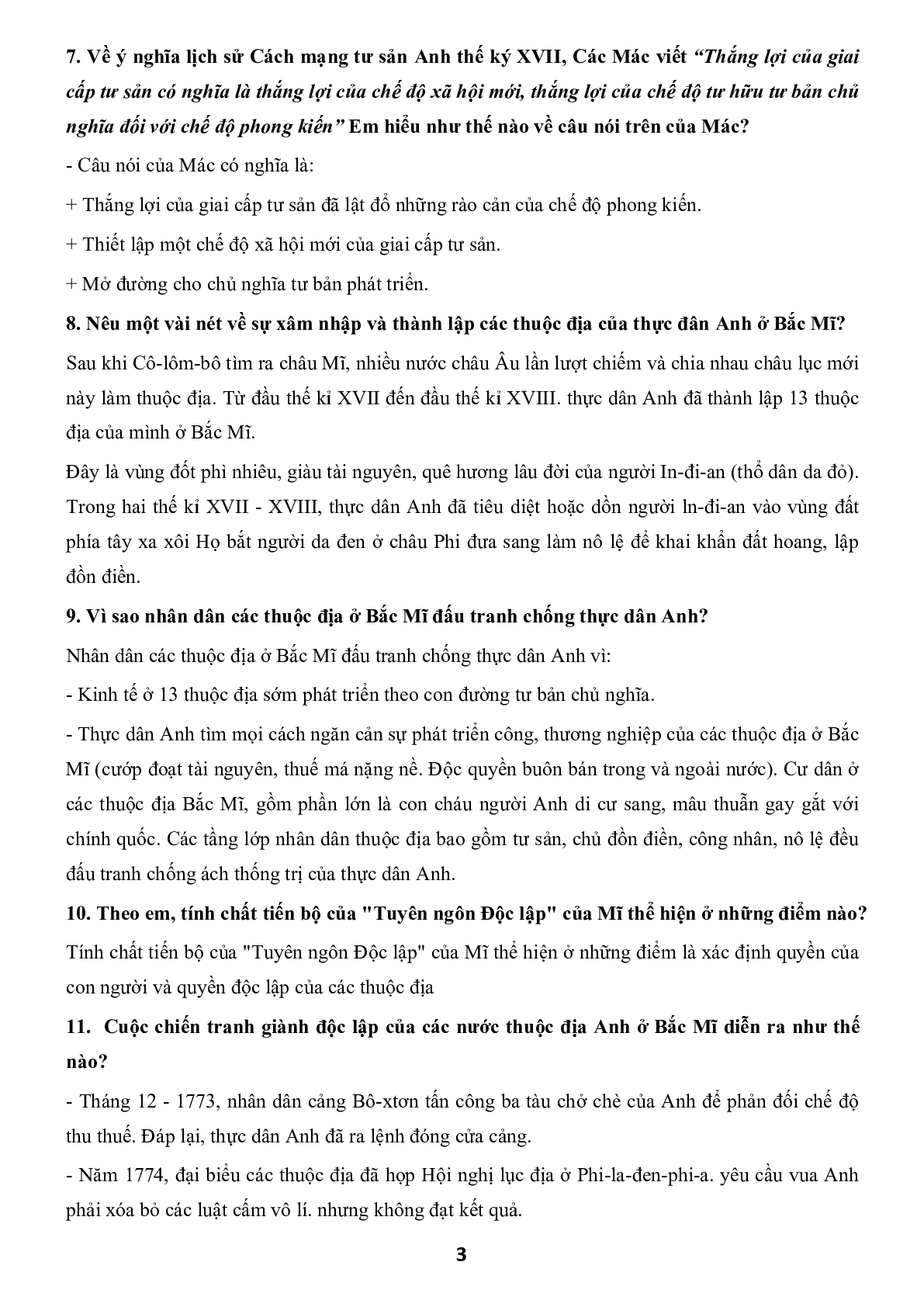 Đề cương ôn thi học kì 1 môn Lịch sử 8 (trang 3)