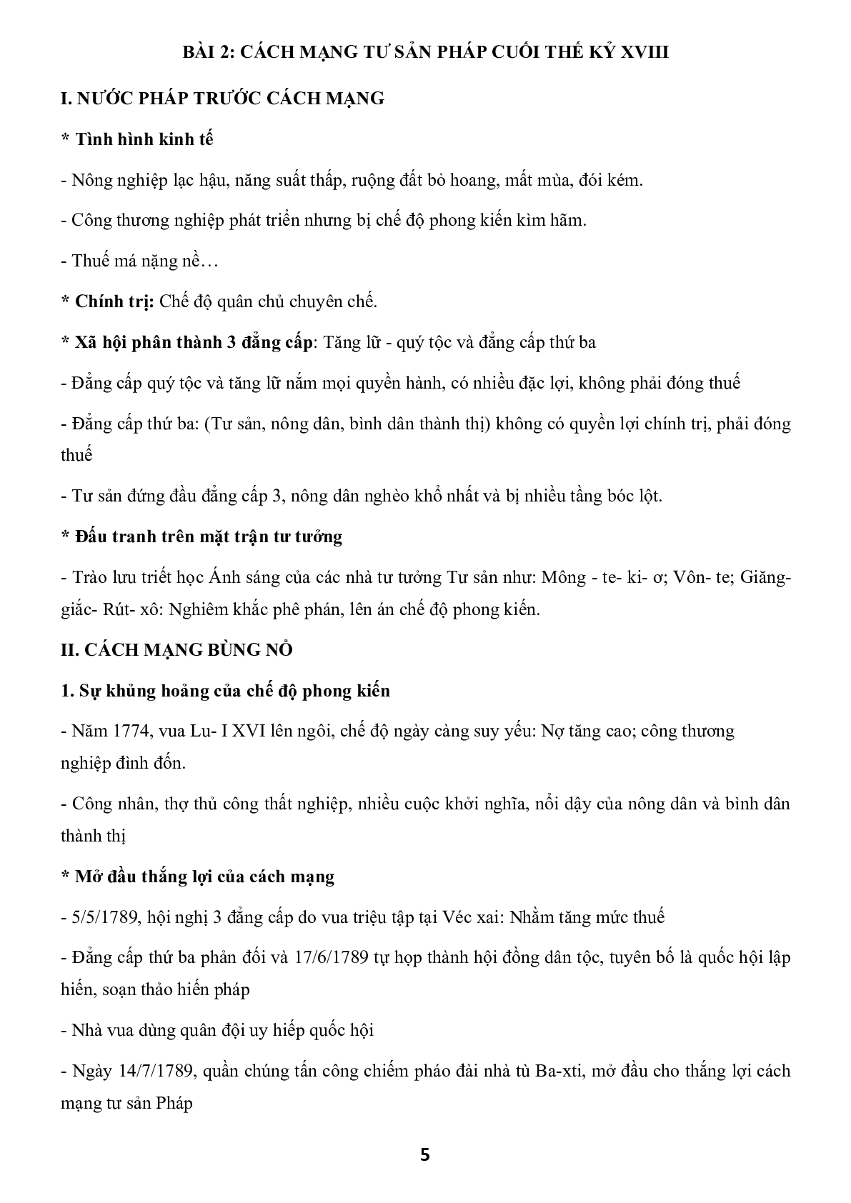 Đề cương ôn thi học kì 1 môn Lịch sử 8 (trang 5)
