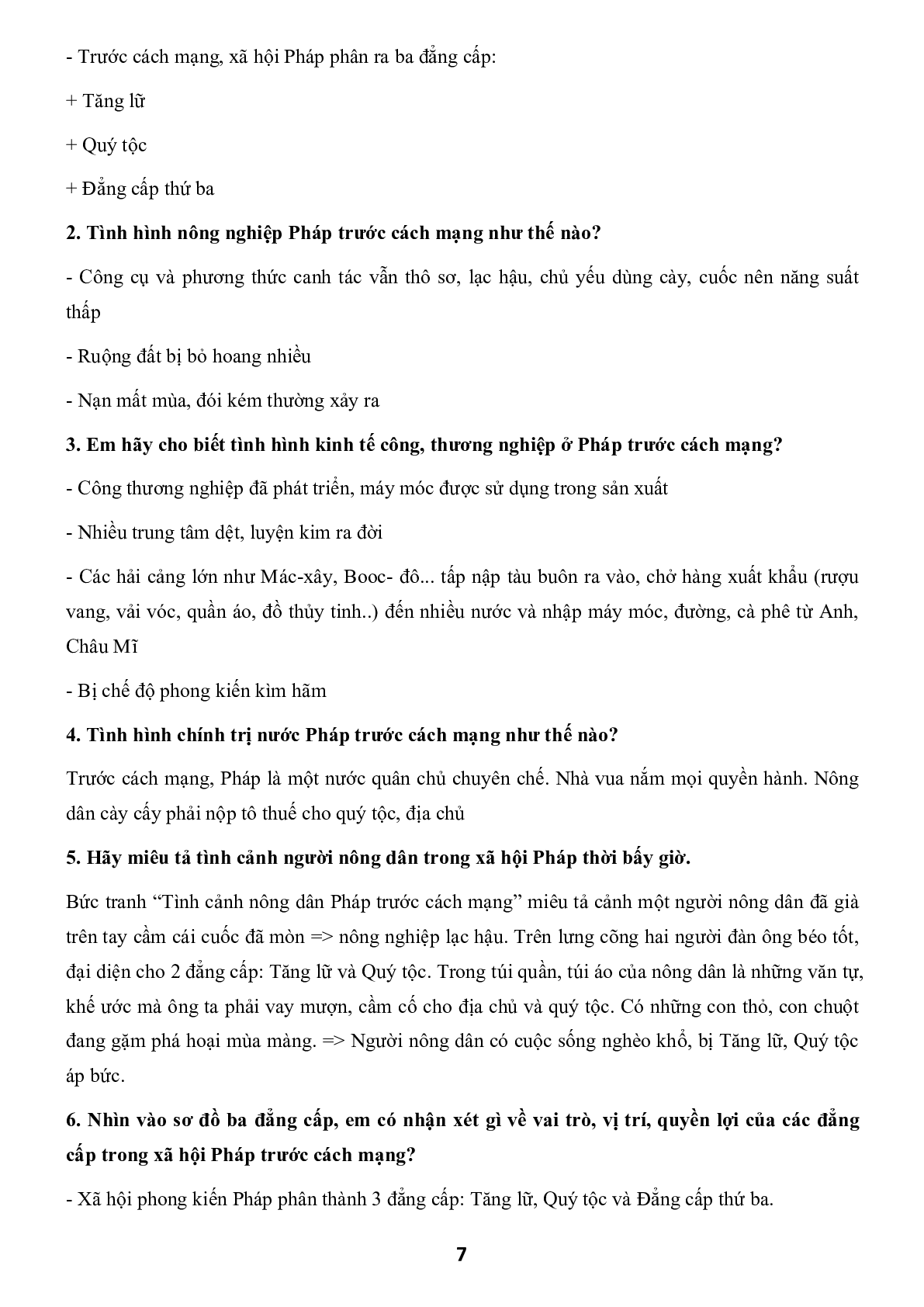 Đề cương ôn thi học kì 1 môn Lịch sử 8 (trang 7)