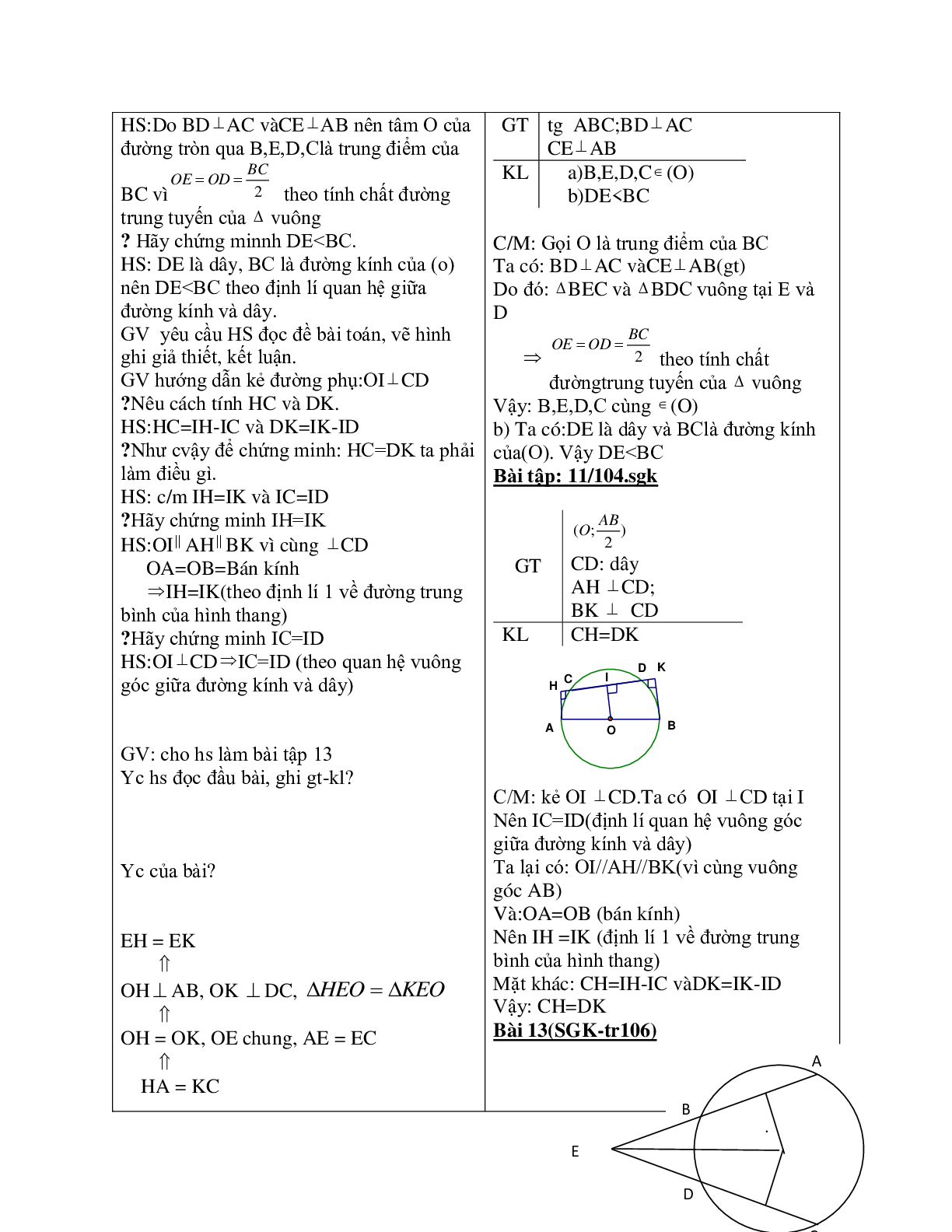 Giáo án Hình học 9 chương 2 bài 1: Sự xác định đường tròn. Tính chất đối xứng của đường tròn mới nhất (trang 10)