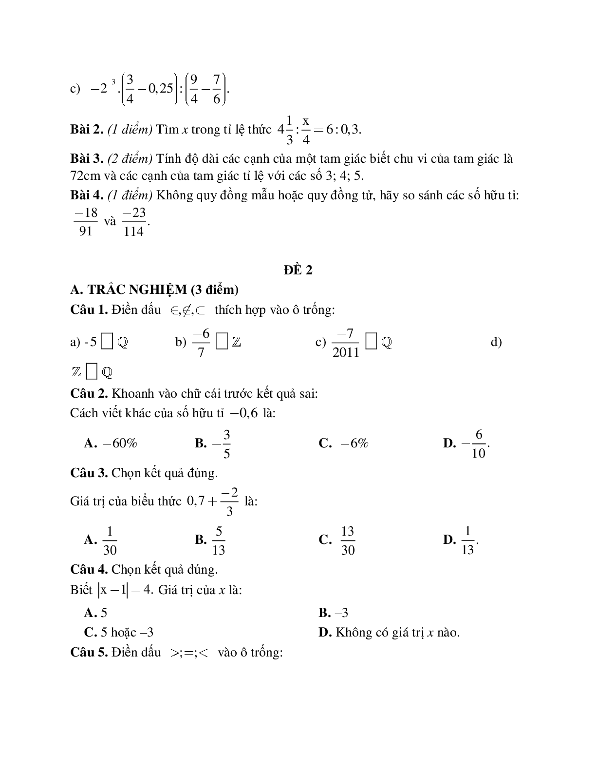 Tổng hợp 7 đề tra định kỳ toán 7 (trang 2)