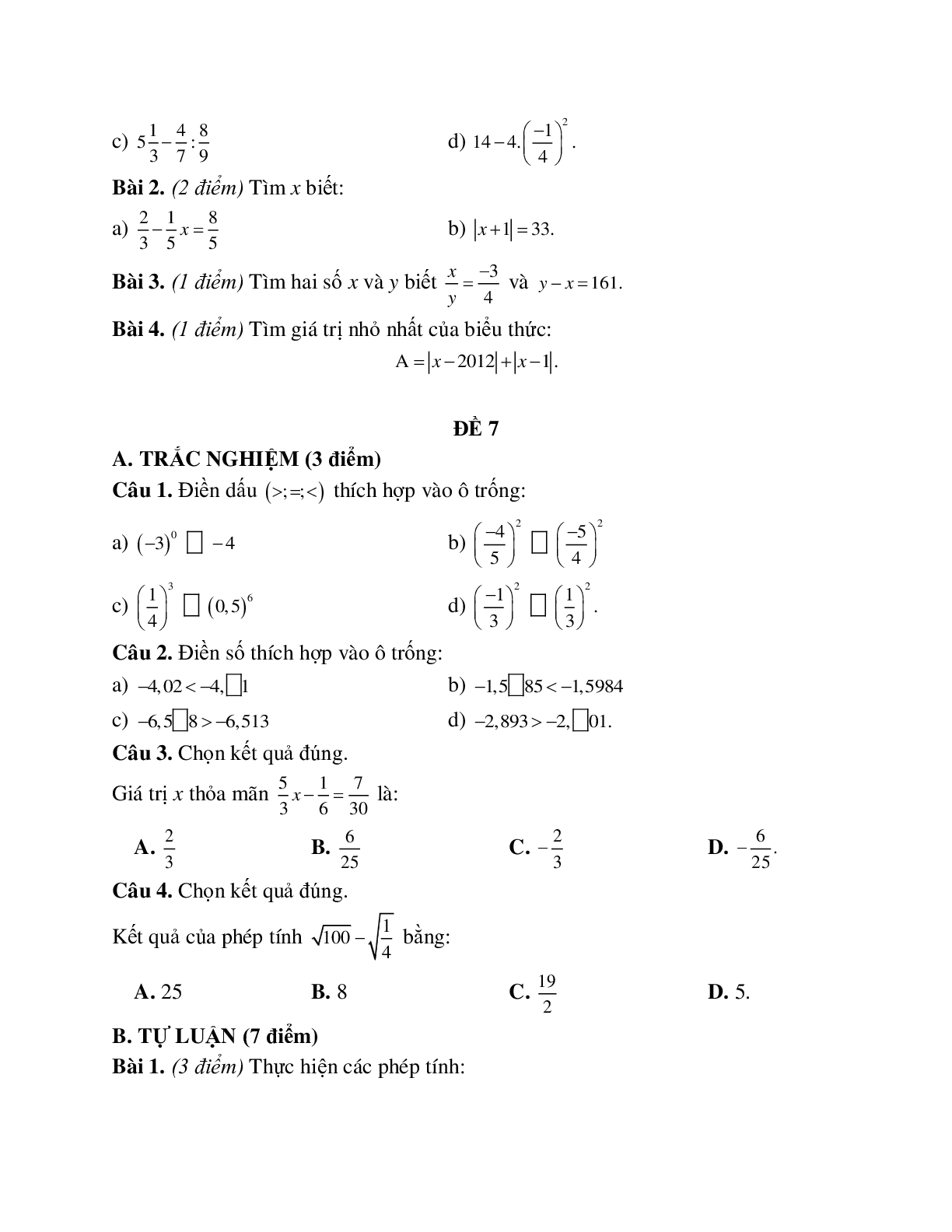 Tổng hợp 7 đề tra định kỳ toán 7 (trang 8)