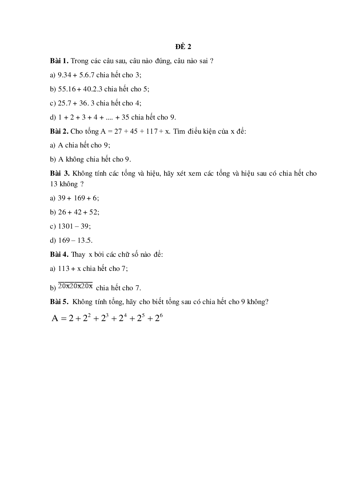 Bài tập cuối tuần Số học Toán lớp 6 tuần 6 có đáp án (trang 3)