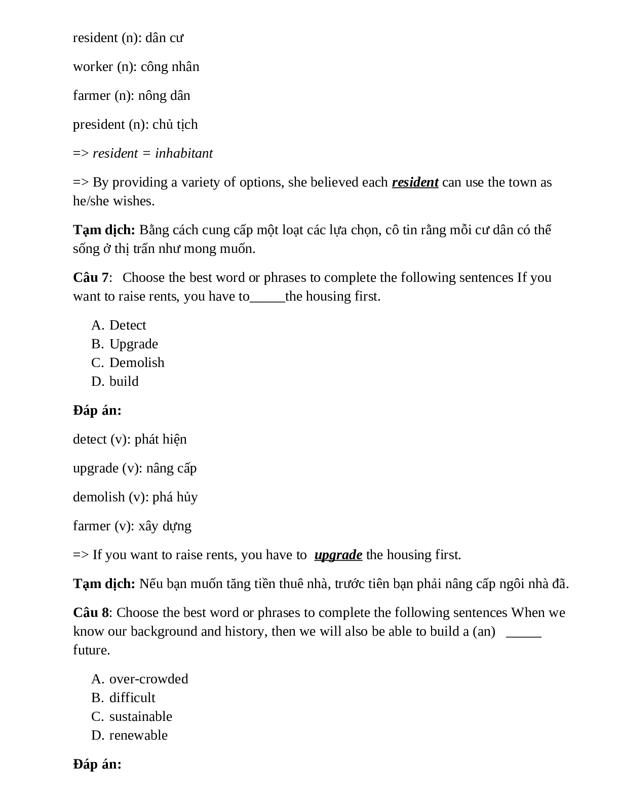 10 câu Trắc nghiệm Tiếng Anh lớp 11 Unit 9 có đáp án năm 2023 (trang 4)