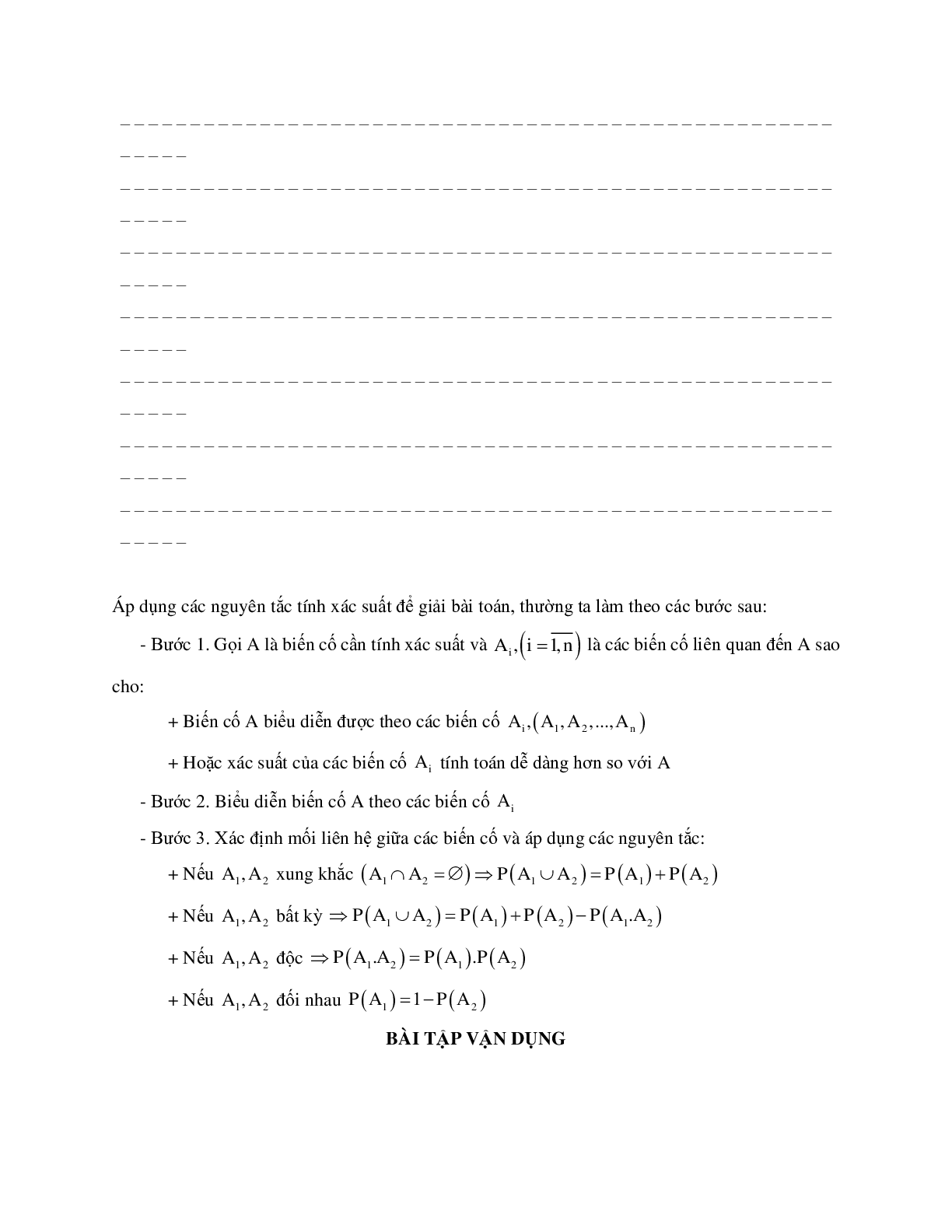 Phương pháp giải về Các quy tắc tính xác suất 2023 (lý thuyết và bài tập) (trang 5)