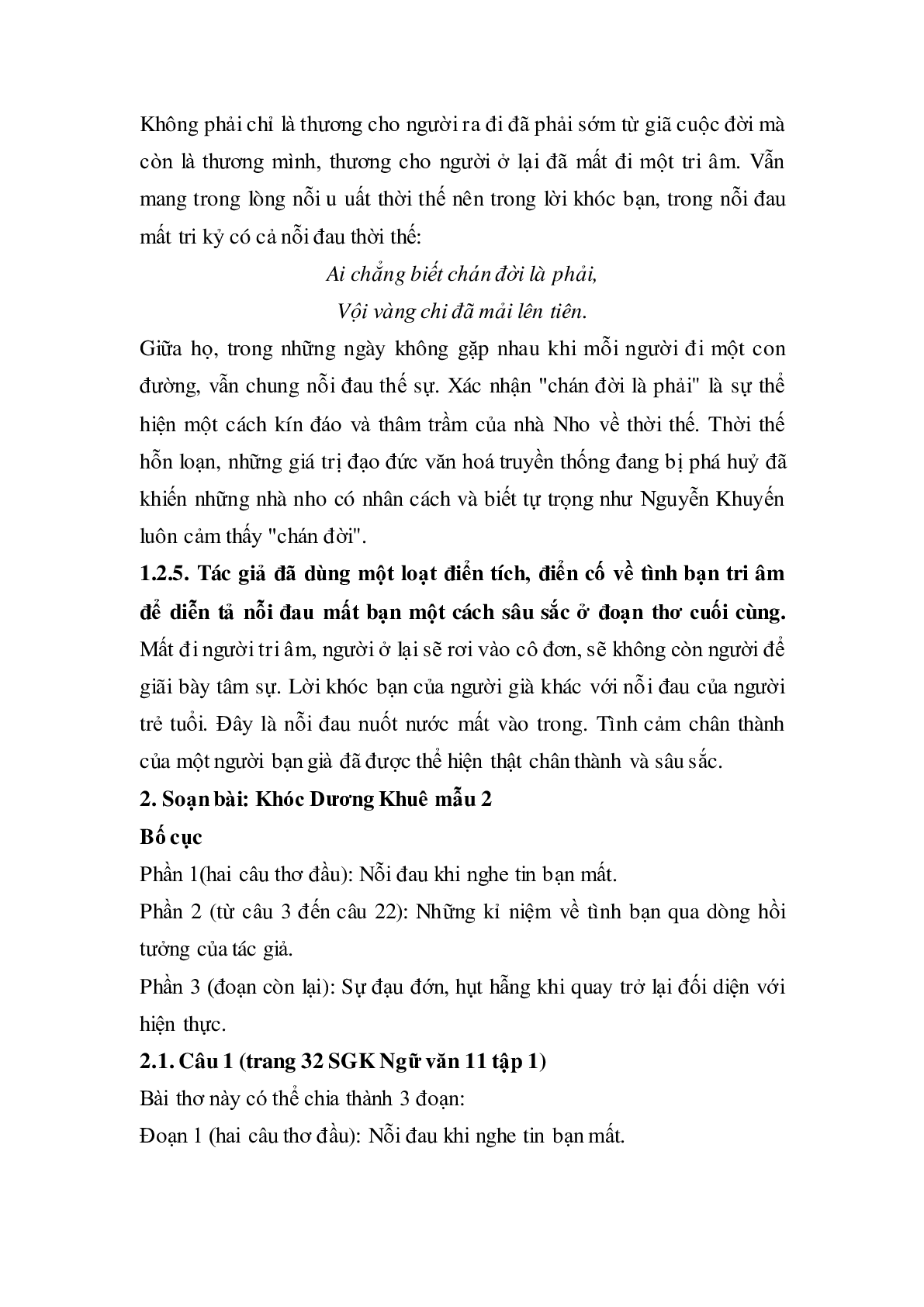 Soạn bài Khóc Dương Khuê - ngắn nhất Soạn văn 11 (trang 3)