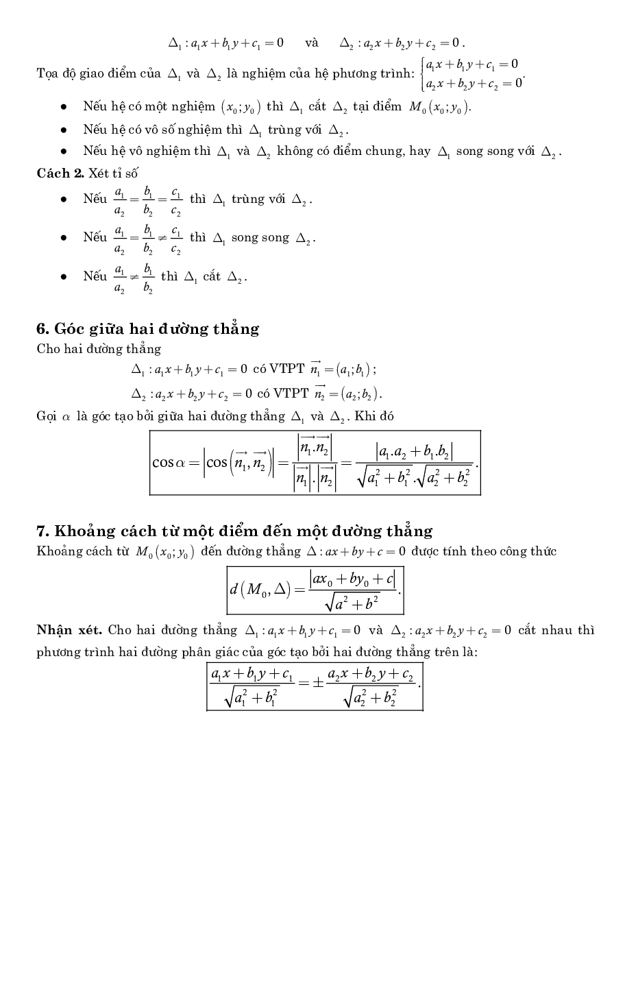 Bài tập trắc nghiệm phương pháp tọa độ trong mặt phẳng có lời giải chi tiết (trang 2)