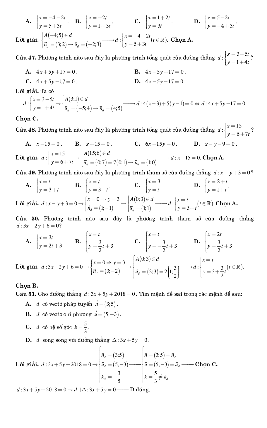 Bài tập trắc nghiệm phương pháp tọa độ trong mặt phẳng có lời giải chi tiết (trang 9)