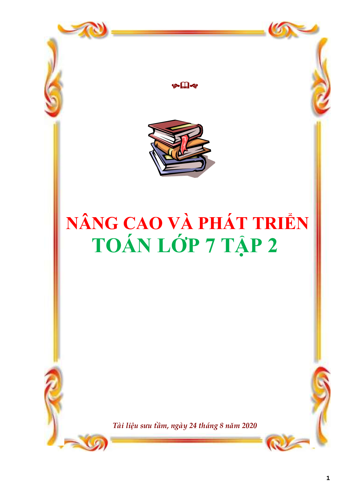 Nâng cao và phát triển Toán 7 - tập 2 (trang 1)