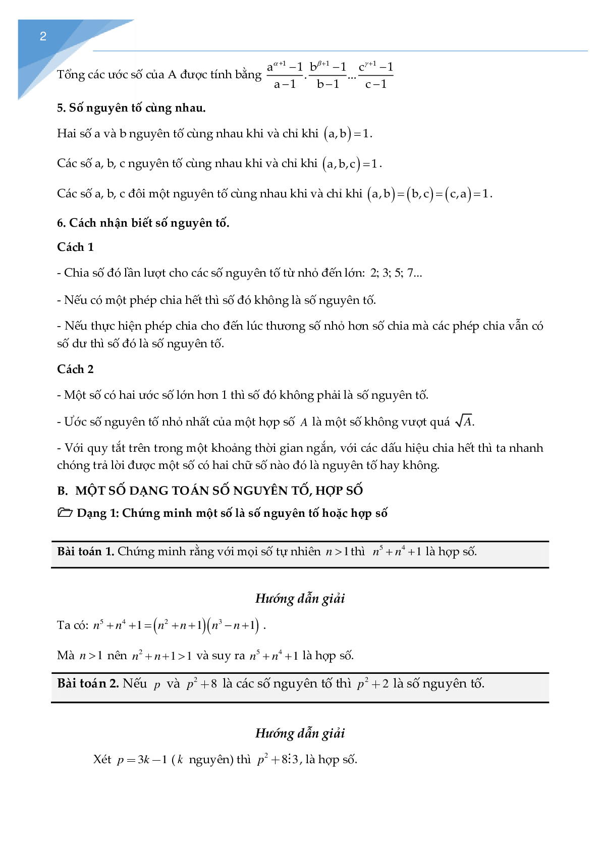 Chuyên đề Số nguyên tố, hợp số (trang 2)