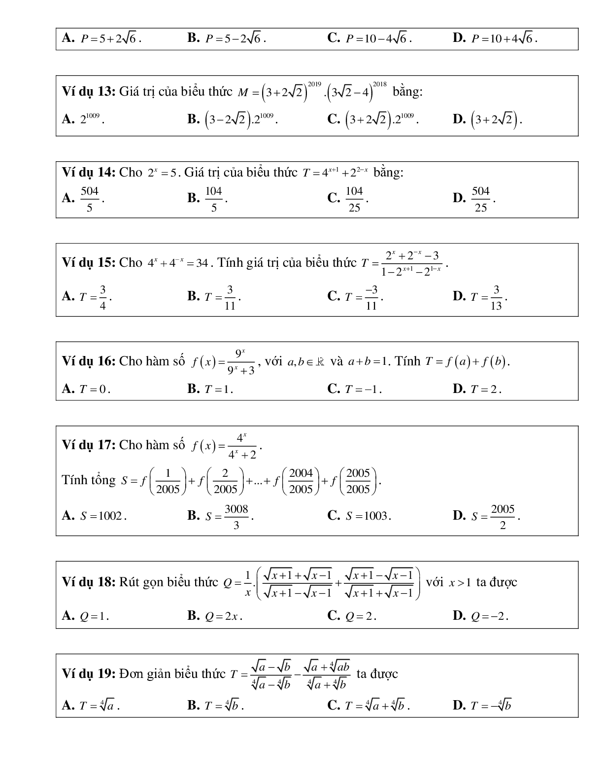 Phương pháp giải về Rút gọn biểu thức lũy thừa 2023 (lý thuyết và bài tập) (trang 3)