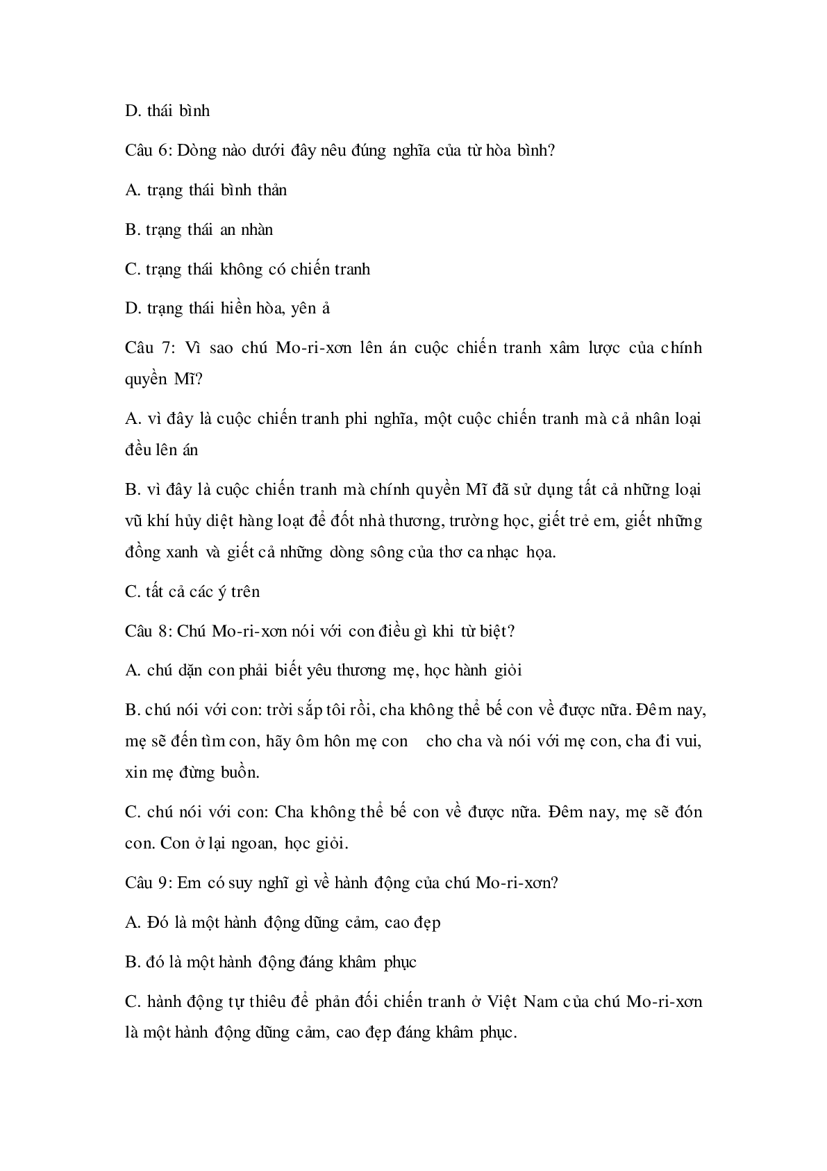 Trắc nghiệm Tiếng Việt lớp 5: Tuần 5 có đáp án (trang 2)
